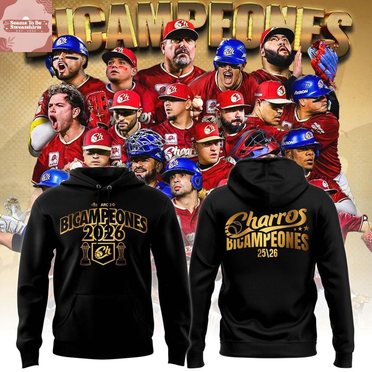 charros de jalisco bicampeones 2026 hoodie t shirt 9262 kdyi7