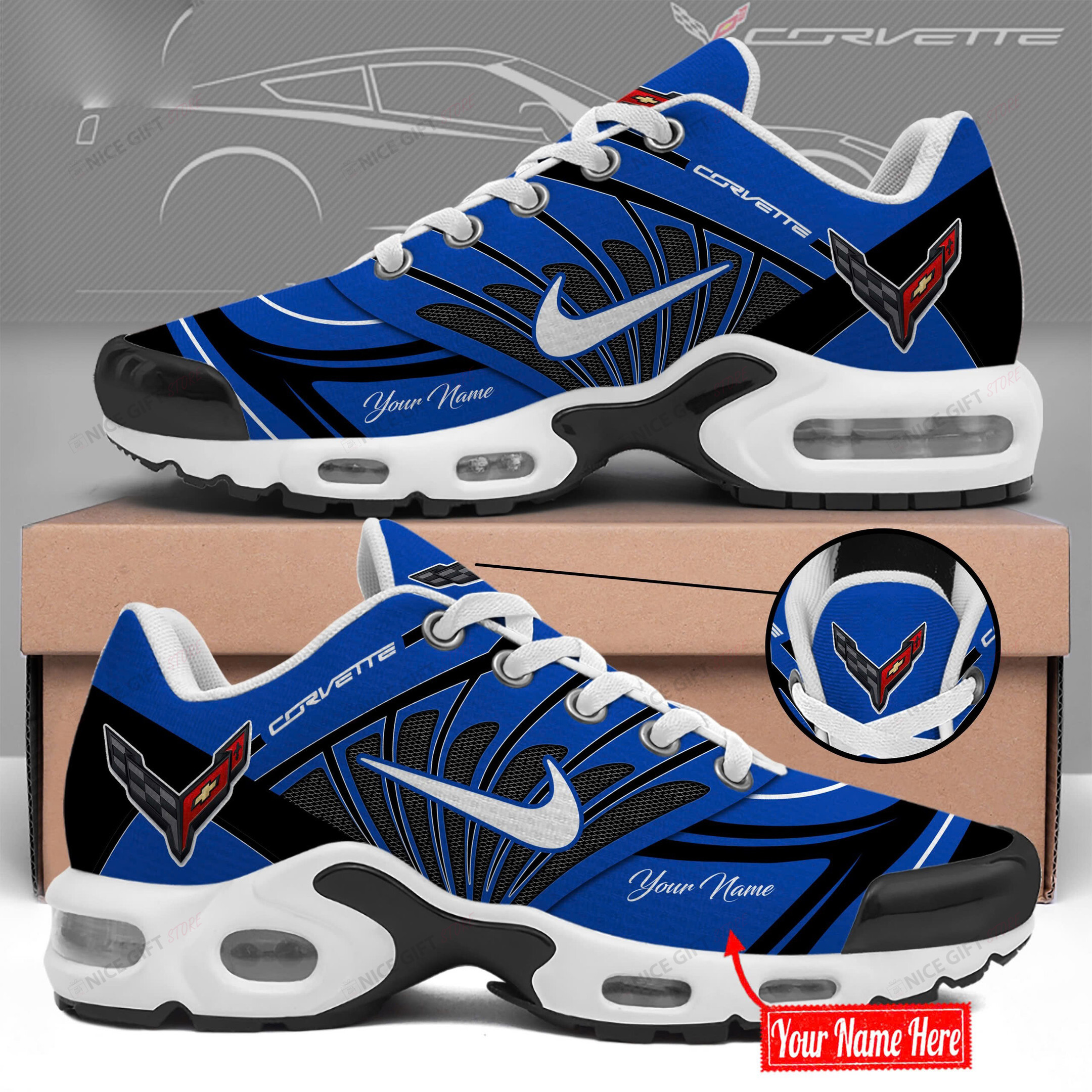 Chevrolet Corvette (Your Name) TN Sneakers S3H0