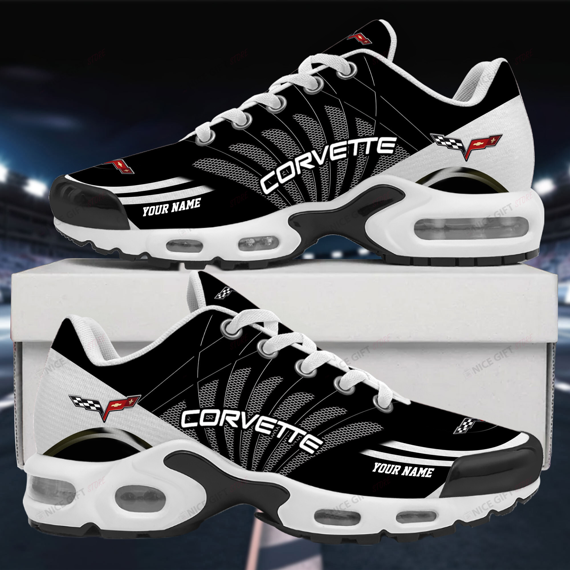 chevrolet corvette (your name) tn sneakers u9k8 9602 r96up