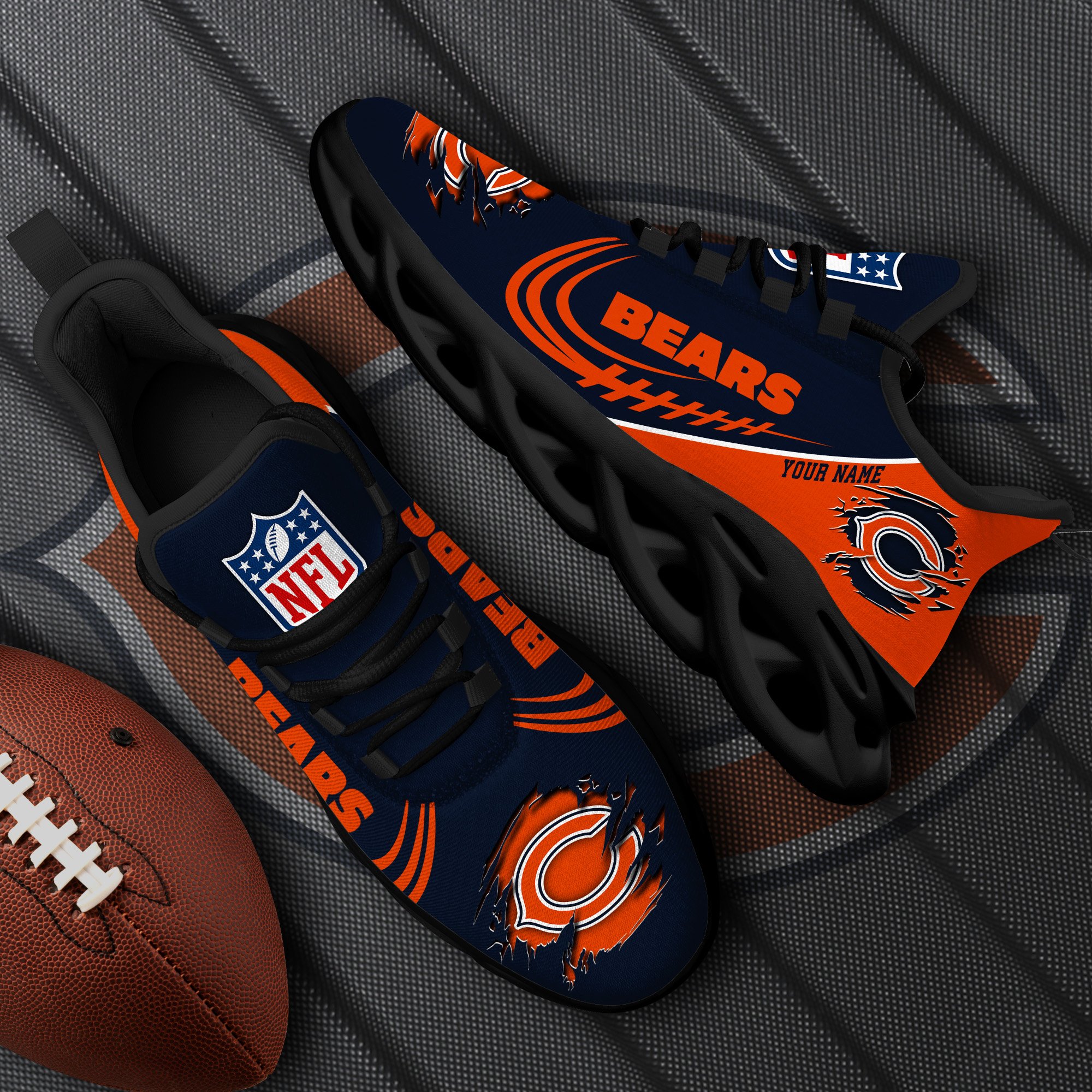 Chicago Bears Black Max Soul Shoes 2026 Versions Custom Name 003