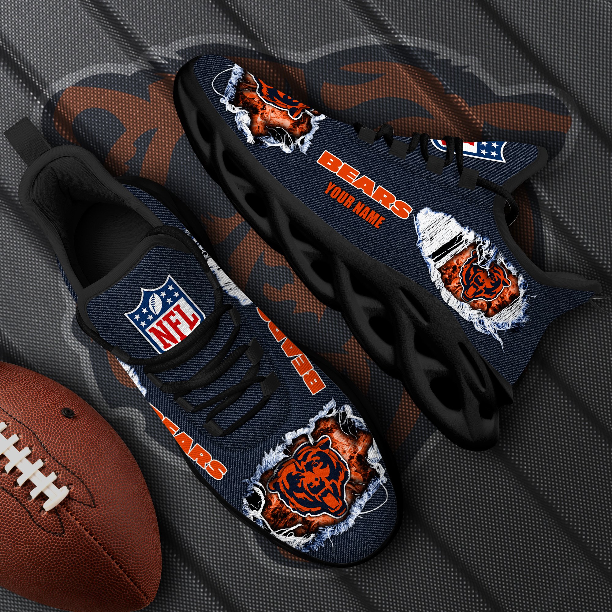 chicago bears black max soul shoes 2026 versions custom name 554 1472