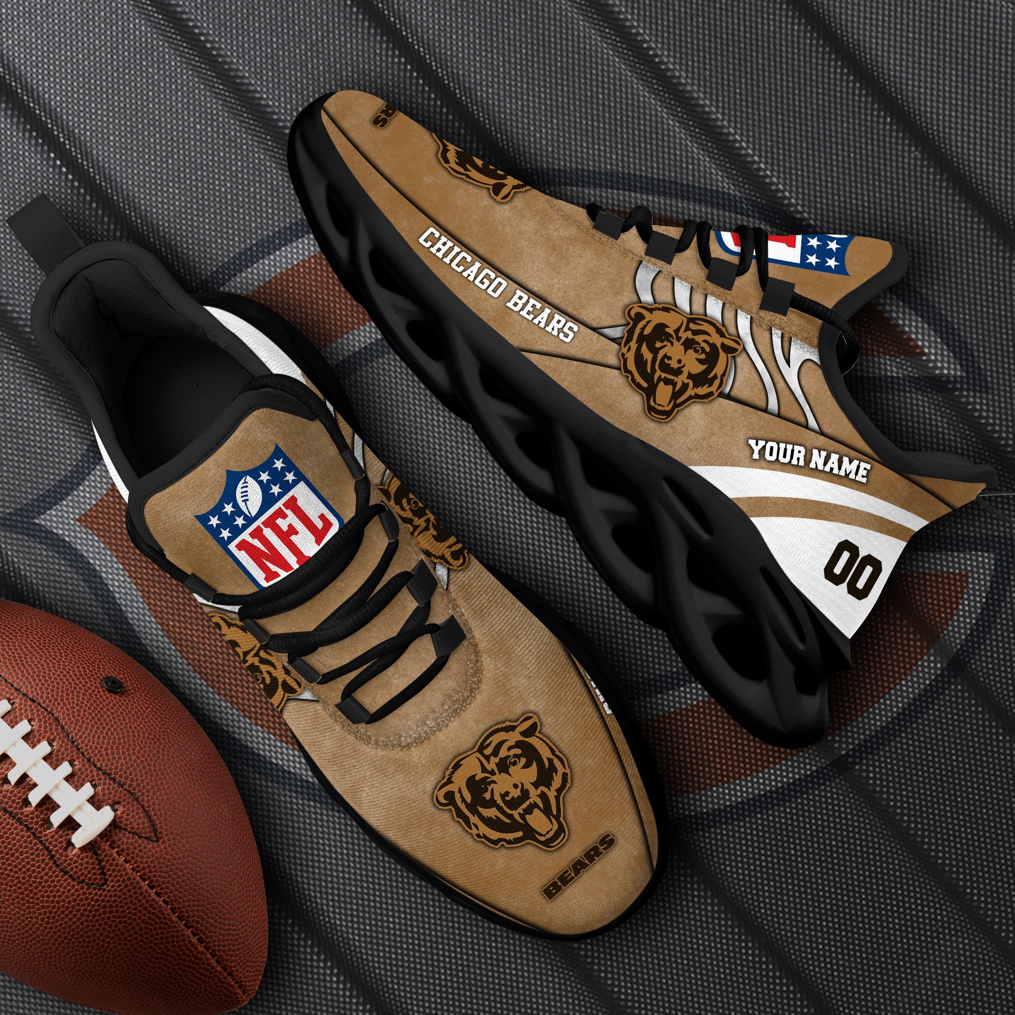 chicago bears black max soul shoes 2026 versions custom your name and number 264 6652 m21rg