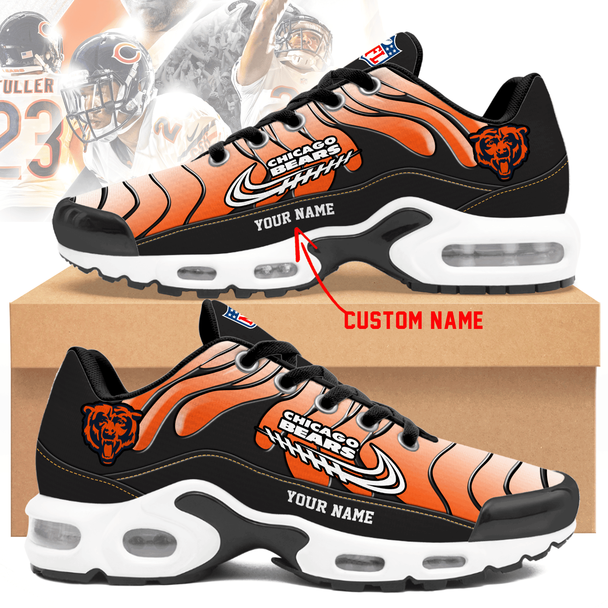 chicago bears personalized air max shoes td 6146 jmdmq