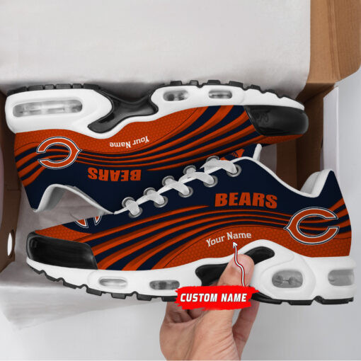 chicago bears personalized name team colors wave lines tn air max shoes air cushion sneakers 4803 8jprd