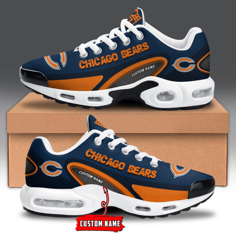 Chicago Bears Personalized Name Team Logo Mix Colors Oval Line TN Shoes Air Cushion Sneakers