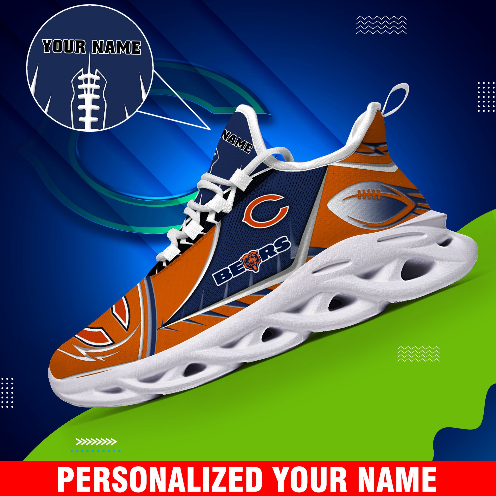 chicago bears sport white c sneakers 2026 version personalized your name 528 1736 olasm