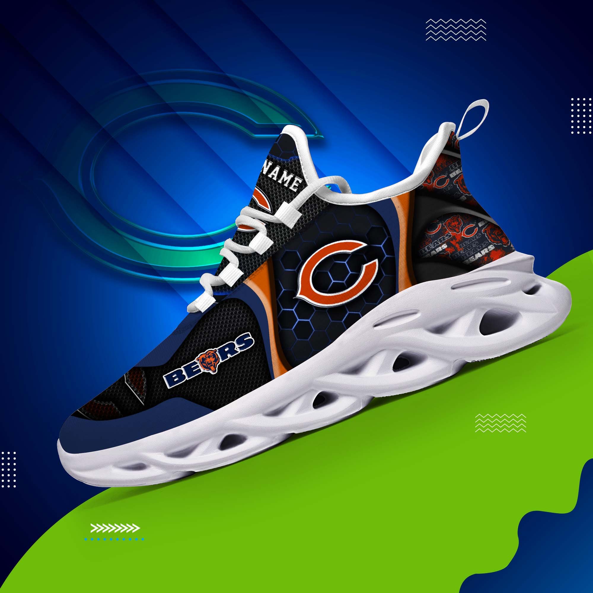 chicago bears white c sneakers 2026 version personalized your name 432 4141