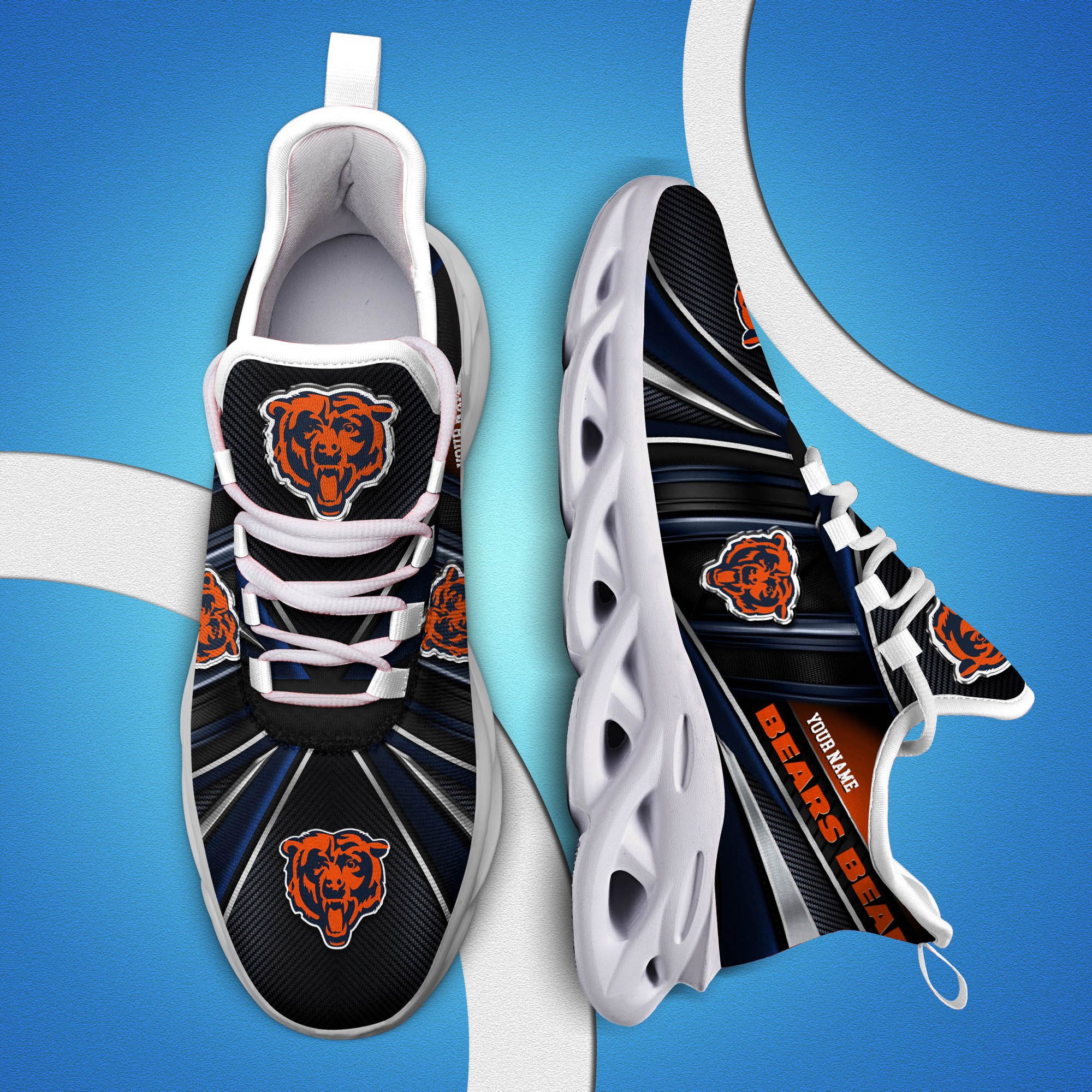 chicago bears white c sneakers 2026 version personalized your name sport team sneakers sport gifts ph892 6239 el1ks