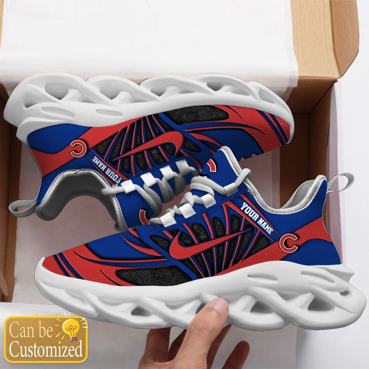 Chicago Cubs Max Soul Sneakers Personalized