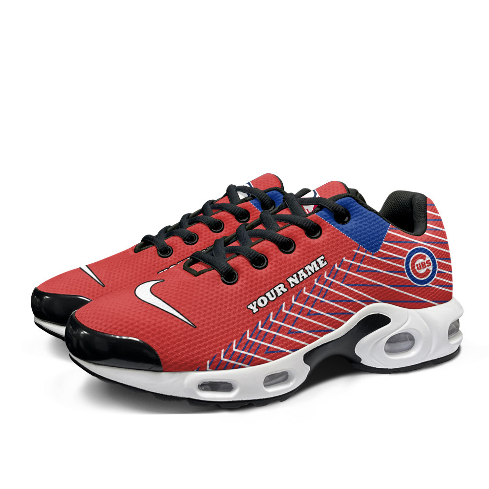chicago cubs personalized name team colors jagged lines tn air max shoes air cushion sneakers 4000