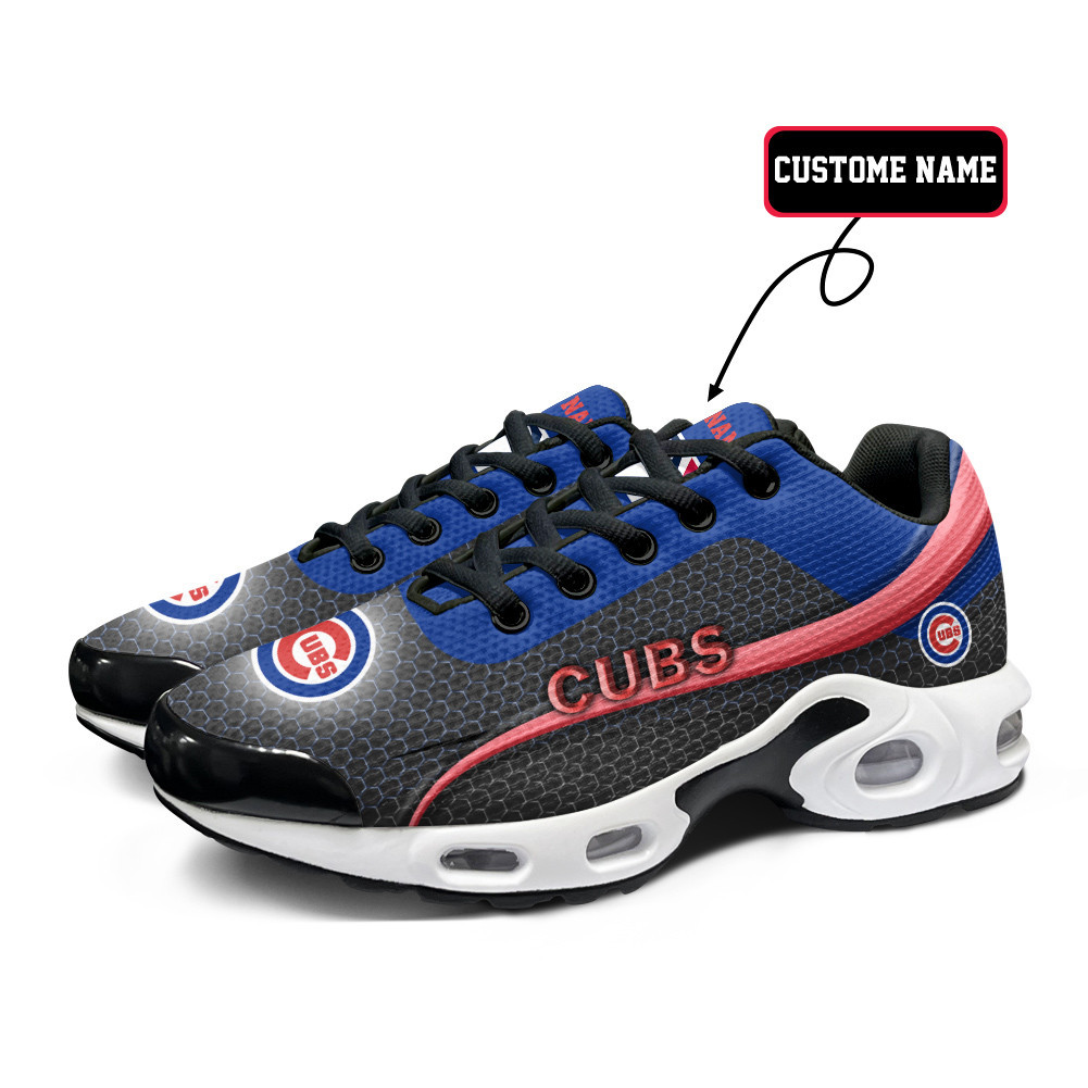 chicago cubs personalized name team colors wave line beehive pattern tn air max shoes air cushion sneakers 5712 i1y9v