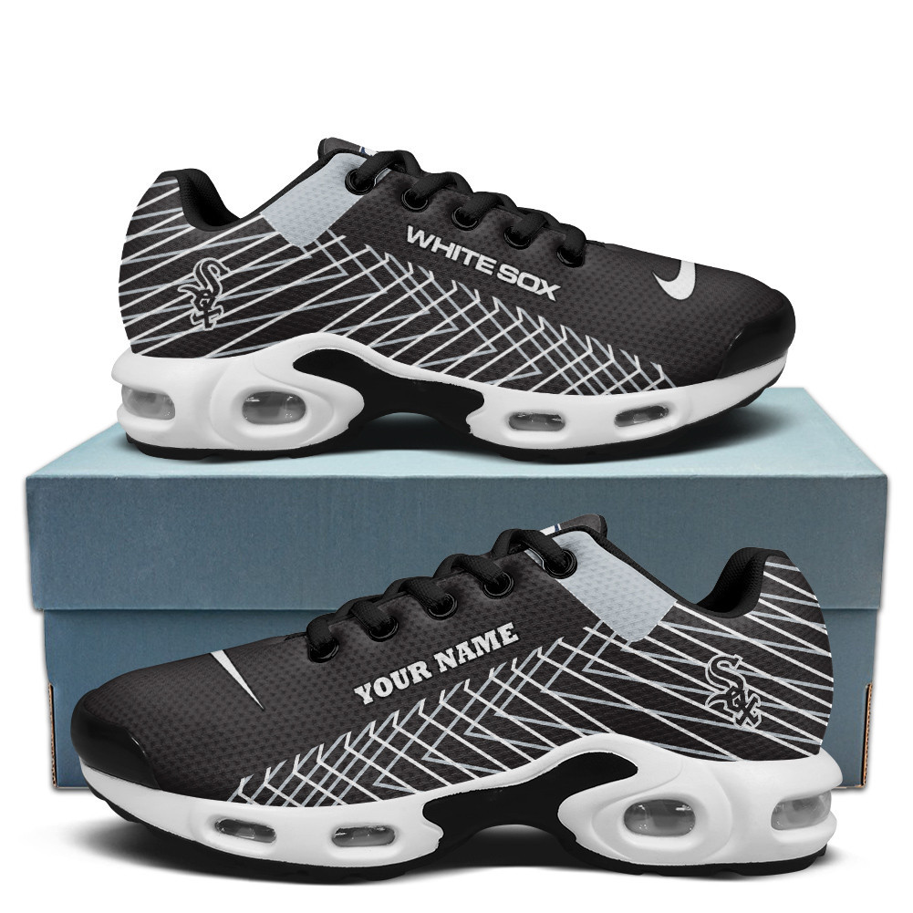 chicago white sox personalized name team colors jagged lines tn air max shoes air cushion sneakers 8620