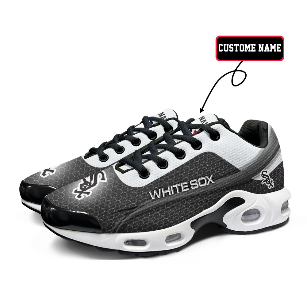 chicago white sox personalized name team colors wave line beehive pattern tn air max shoes air cushion sneakers 3382 wvtmo