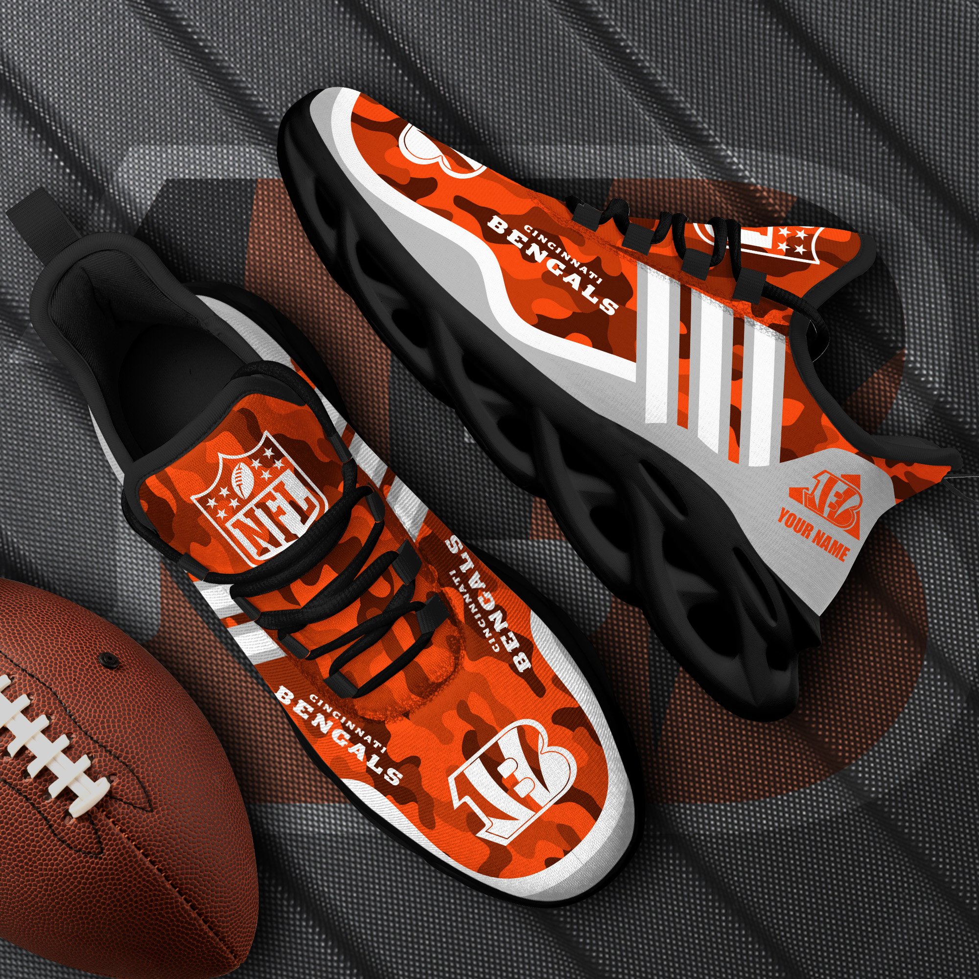 Cincinnati Bengals Black Max Soul Shoes 2026 Versions Custom Name 430