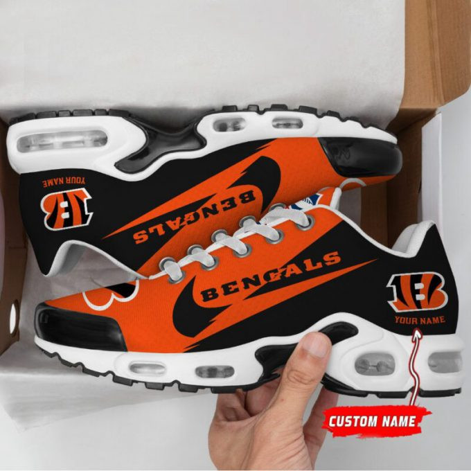 cincinnati bengals custom name orangeblack air max shoes air cushion sneakers 1220