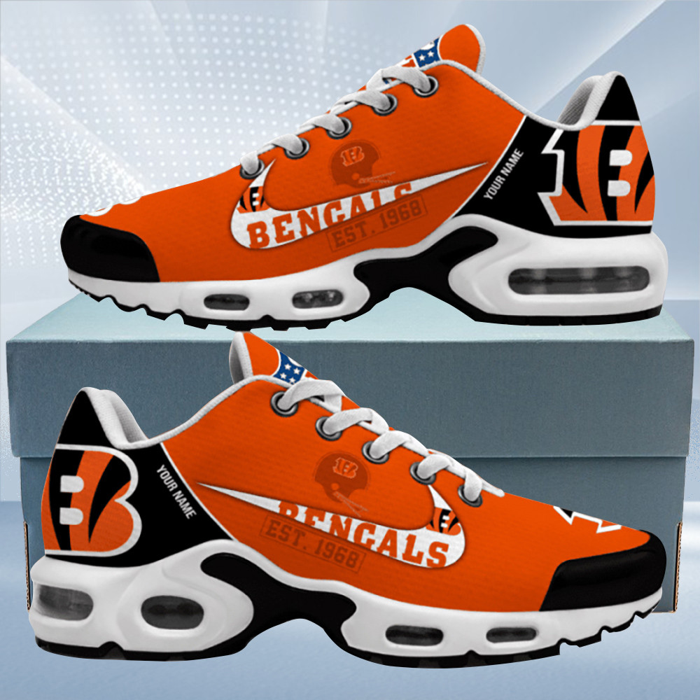 Cincinnati Bengals Est. Custom Name Air Max Shoes Air Cushion Sneakers