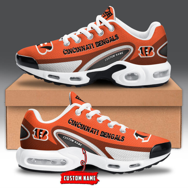 Cincinnati Bengals Personalized Name Team Logo Mix Colors Oval Line TN Shoes Air Cushion Sneakers