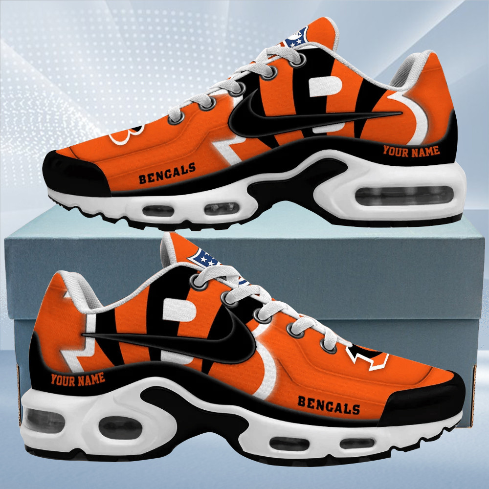 Cincinnati Bengals Personalized Name Team Mix Colors V1 TN Air Max Shoes Air Cushion Sneakers
