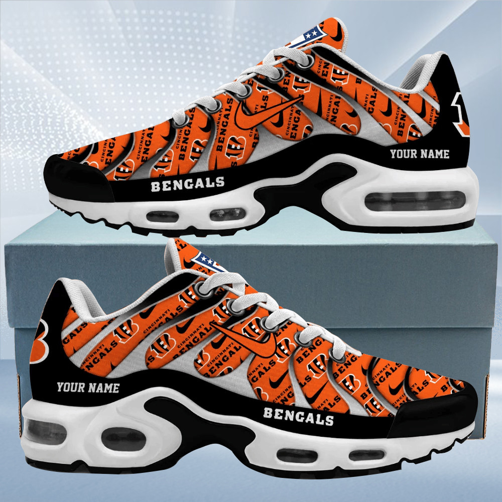 Cincinnati Bengals Personalized Name Team Mix Colors V5 TN Air Max Shoes Air Cushion Sneakers