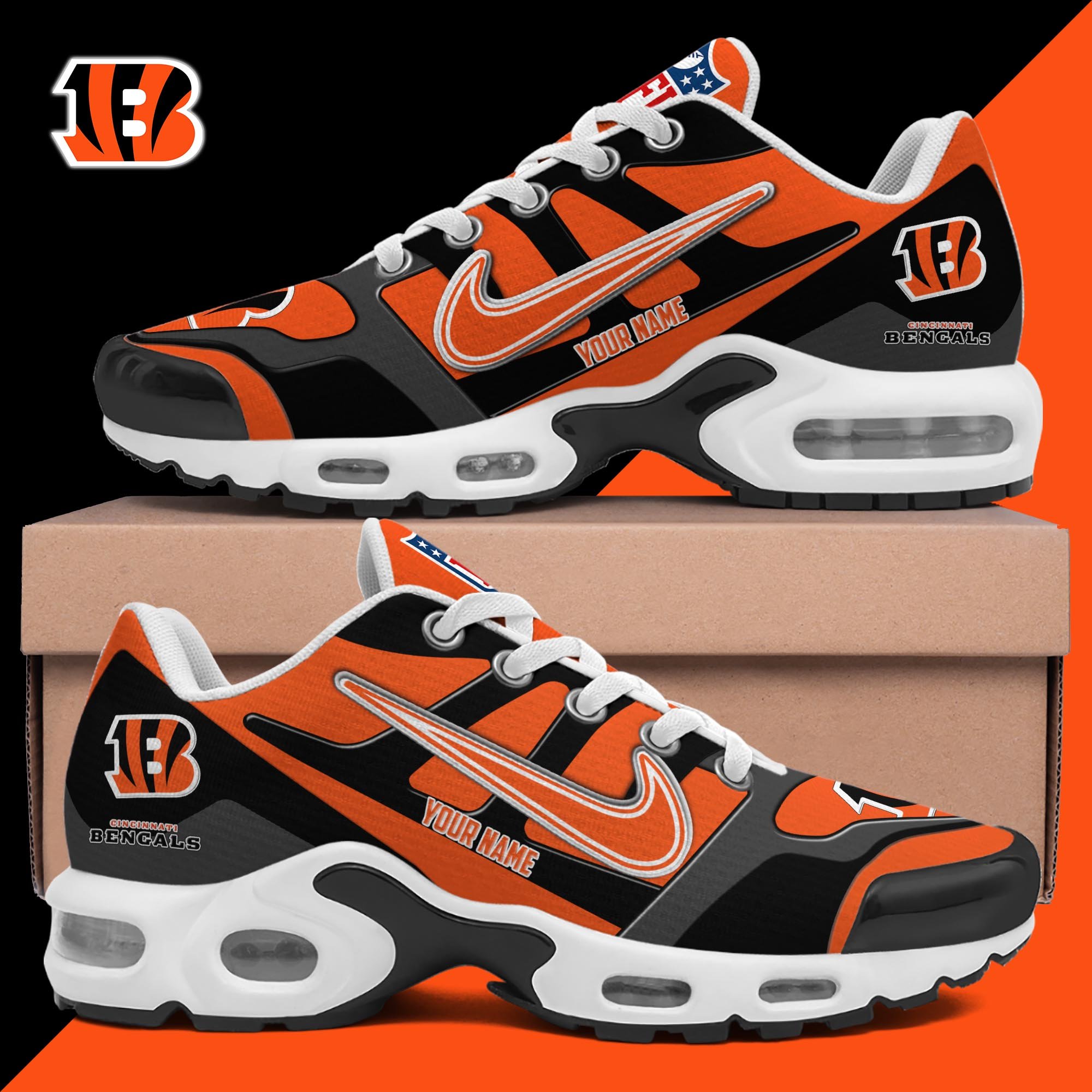 Cincinnati Bengals TN Shoes Custom Your Name 