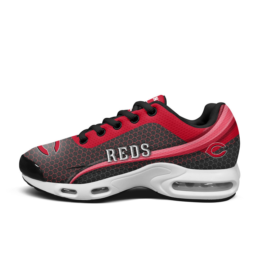 cincinnati reds personalized name team colors wave line beehive pattern tn air max shoes air cushion sneakers 1666