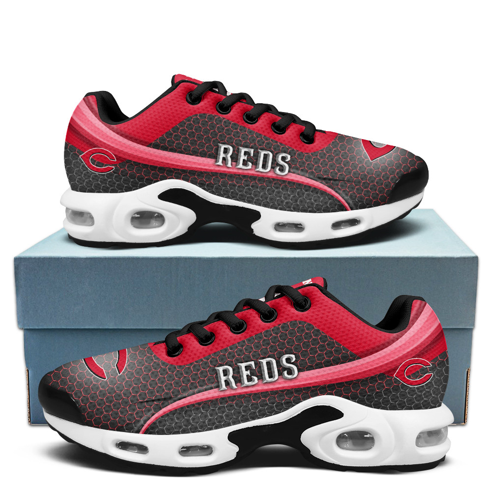 cincinnati reds personalized name team colors wave line beehive pattern tn air max shoes air cushion sneakers 9733 gog67