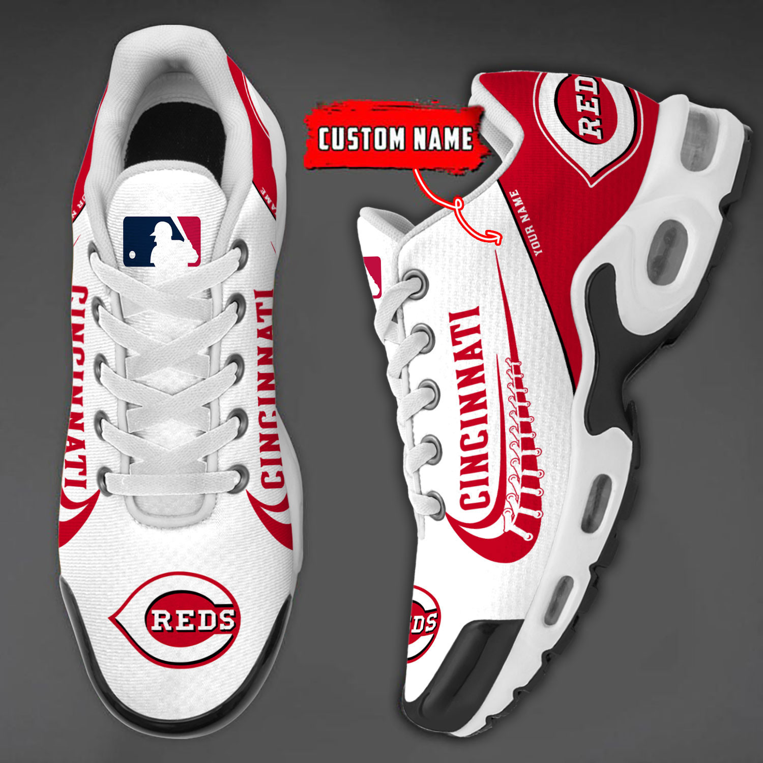 cincinnati reds team logo baseball god wings air max shoes sneaker 7829 vfymo