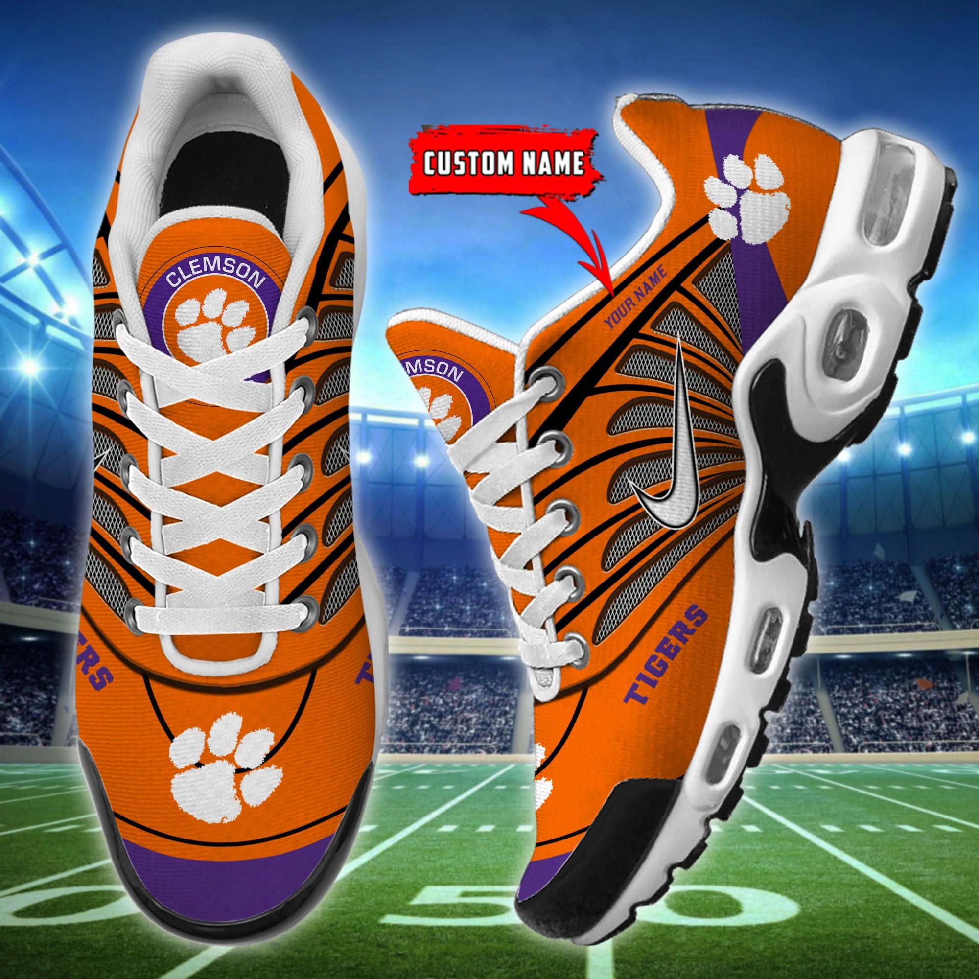 Clemson Tigers  Air Max Plus Shoes - Limited