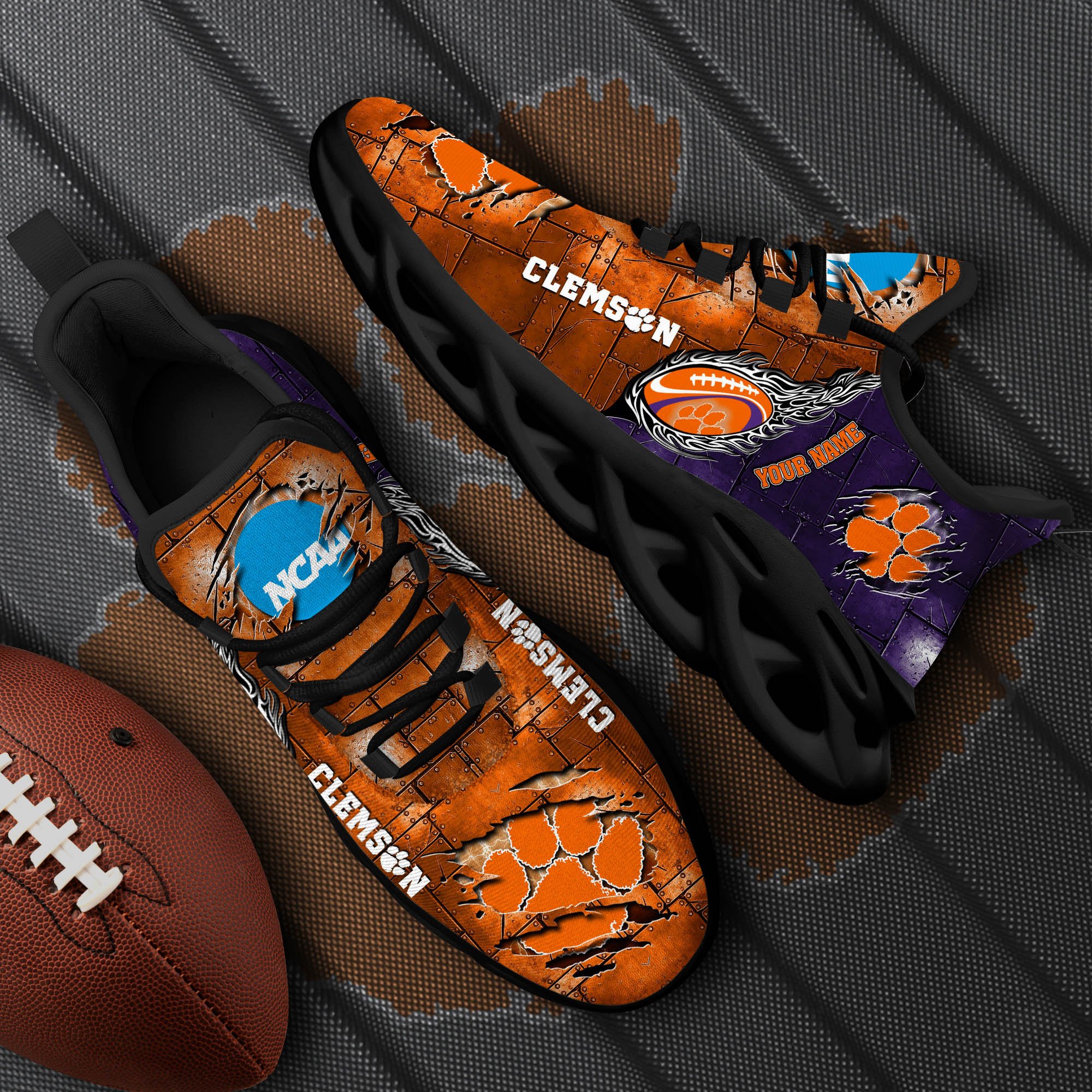 clemson tigers black max soul shoes 2026 versions white max soul shoes custom your name ph879 6976 1b5cv