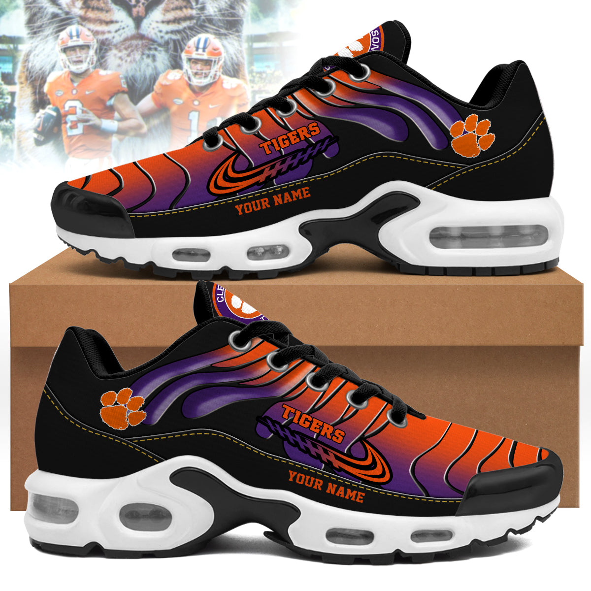 clemson tigers personalized air max shoes 3746 l1lpe