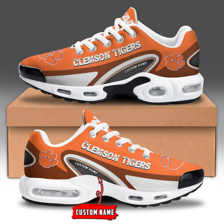 Clemson Tigers Personalized Name Team Logo Mix Colors Oval Line TN Air Max Shoes Air Cushion Sneakers