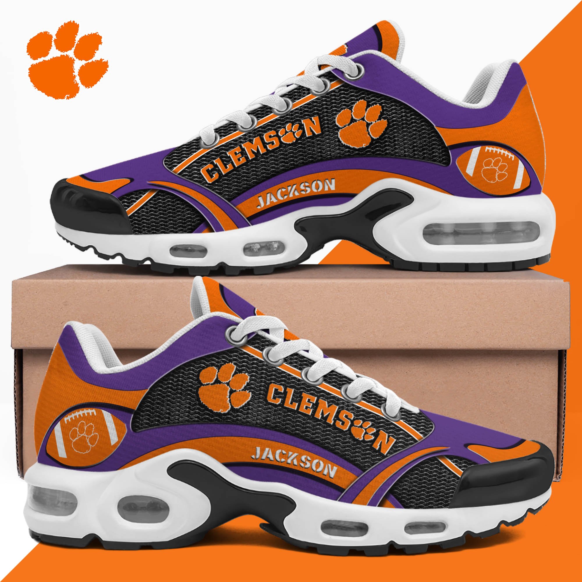 Clemson Tigers Team TN Shoes 2026 Version Custom Name 889