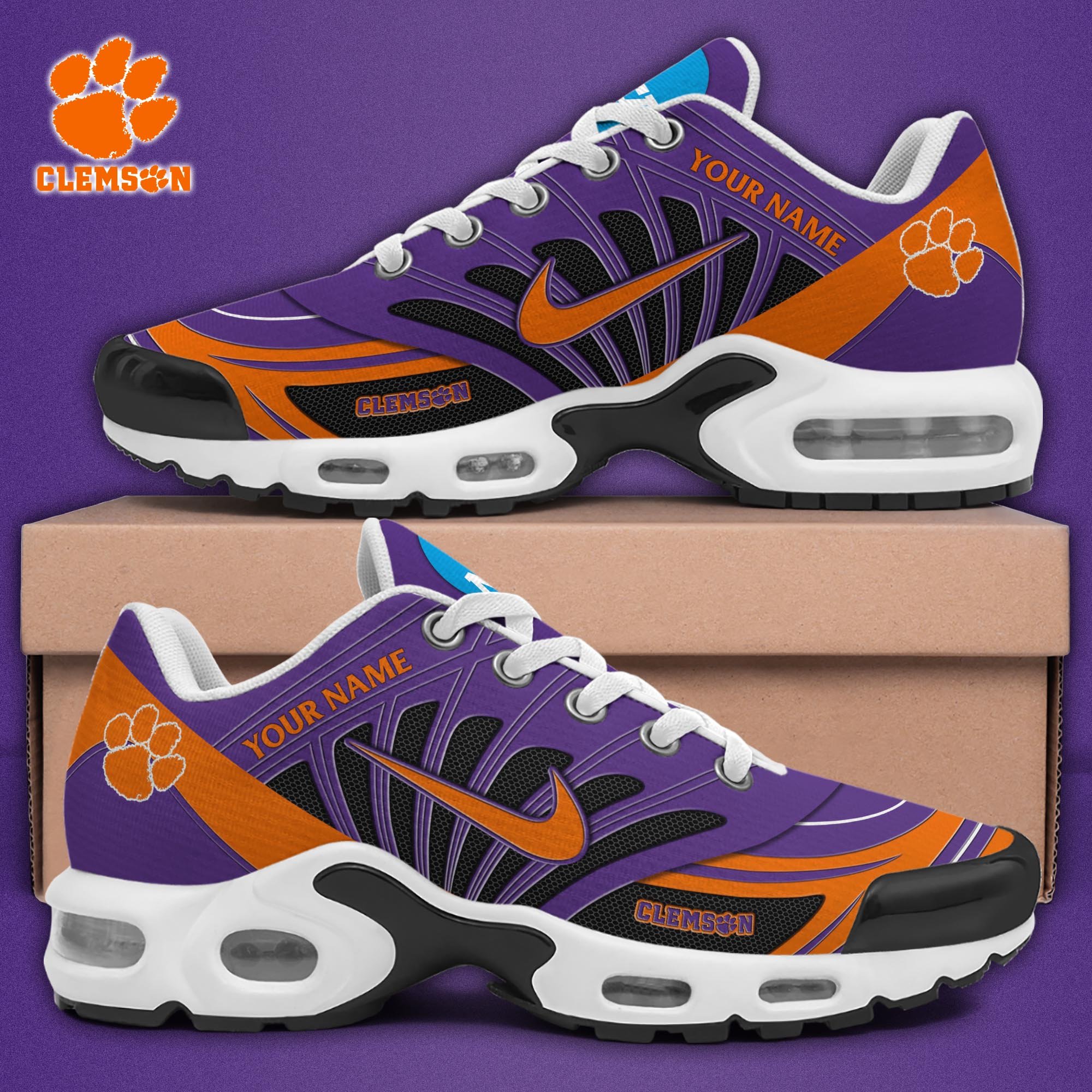 Clemson Tigers TN Shoes 2026 Version Custom Name 