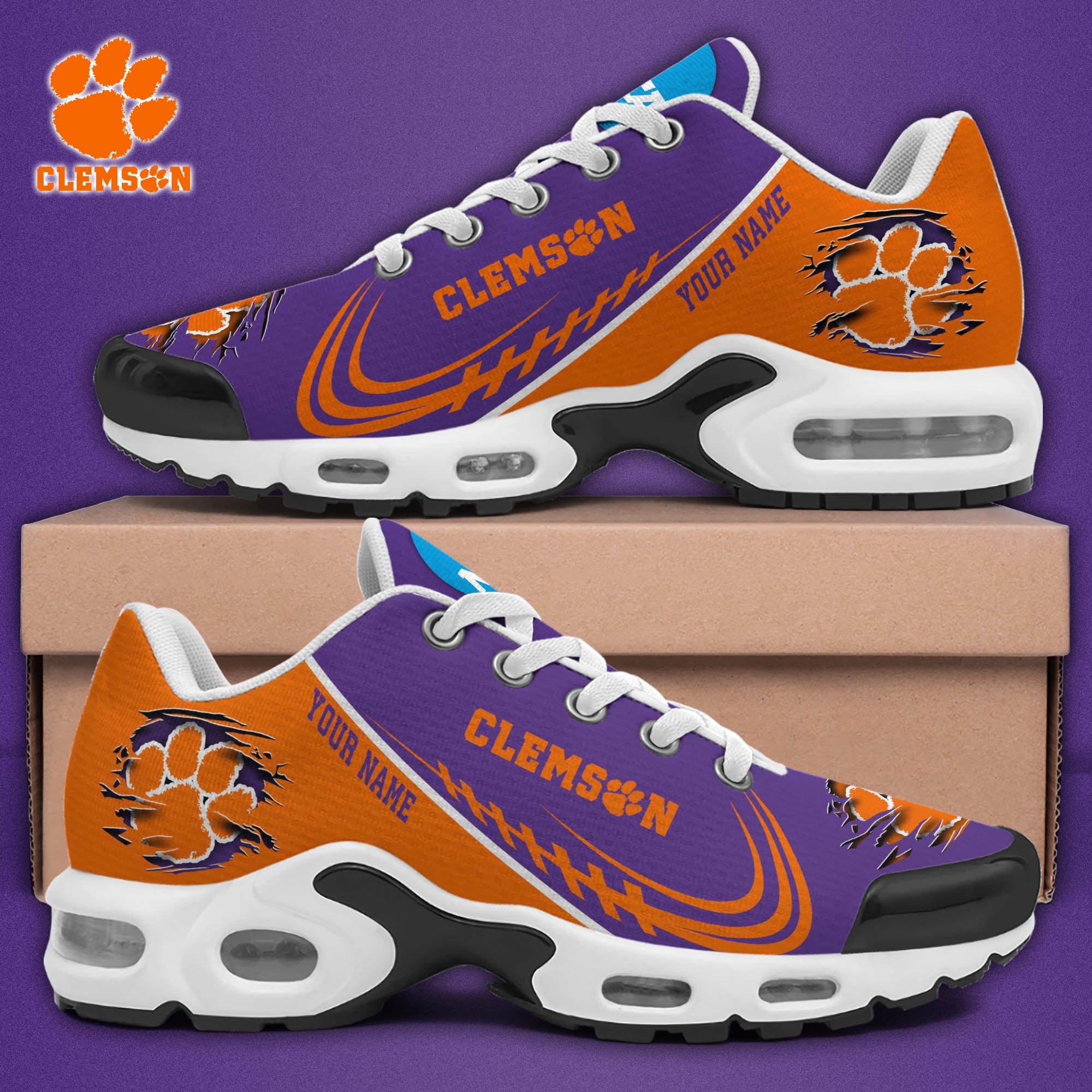 Clemson Tigers TN Shoes 2026 Version Custom Name 