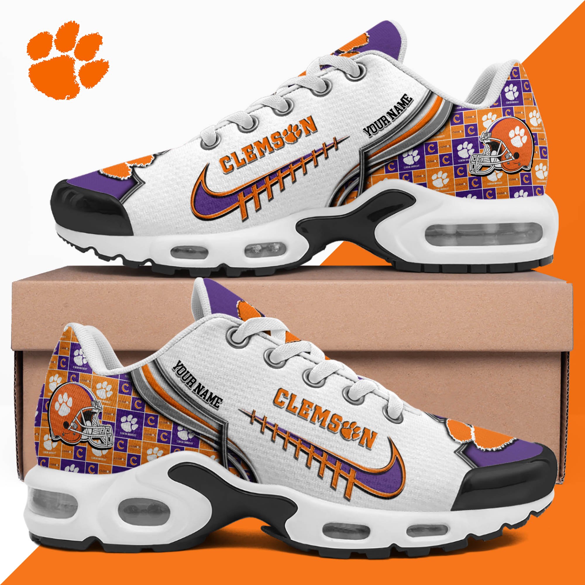 Clemson Tigers TN Shoes 2026 Version Custom Your Name 642
