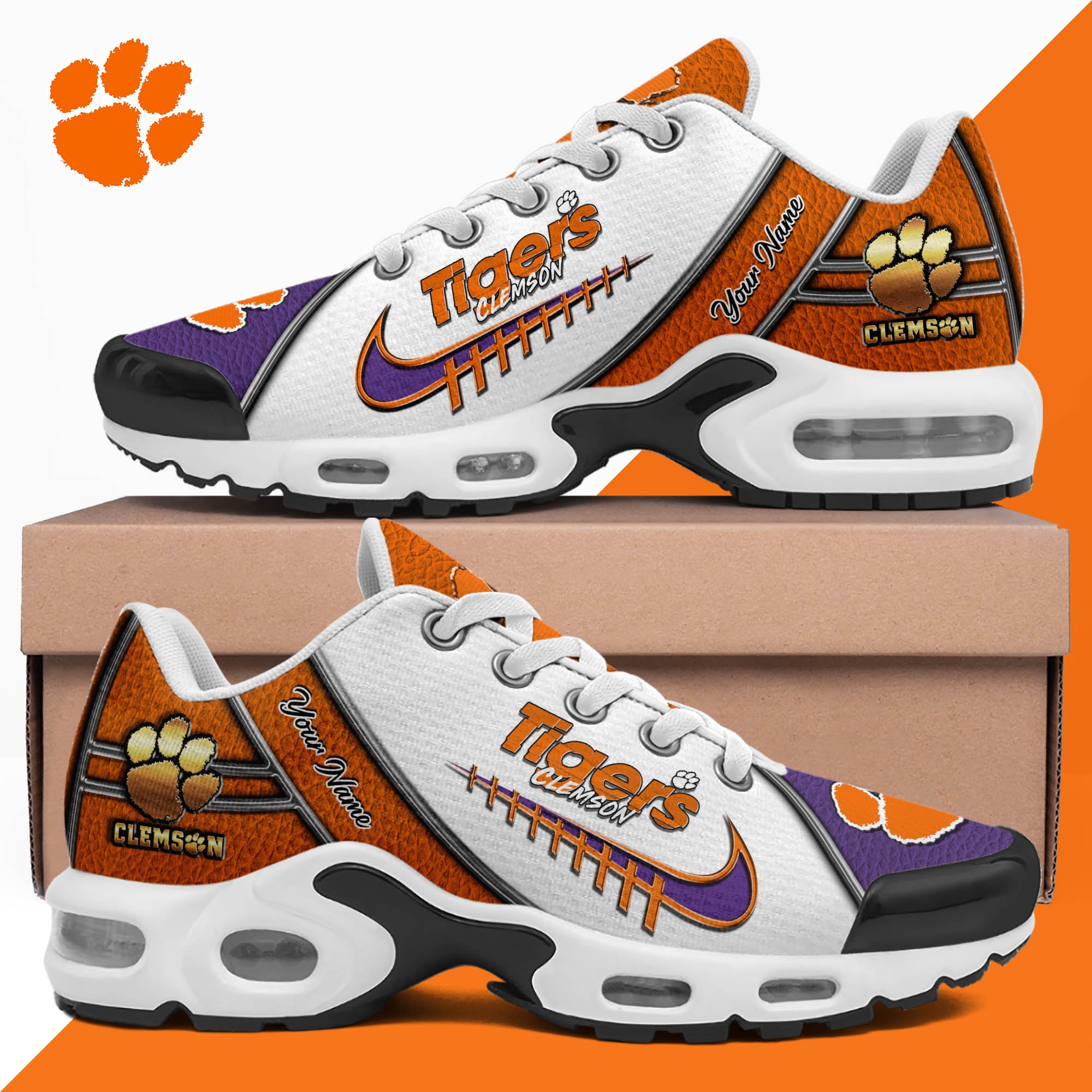 Clemson Tigers TN Shoes 2026 Version Custom Your Name, Football Team Shoes 516