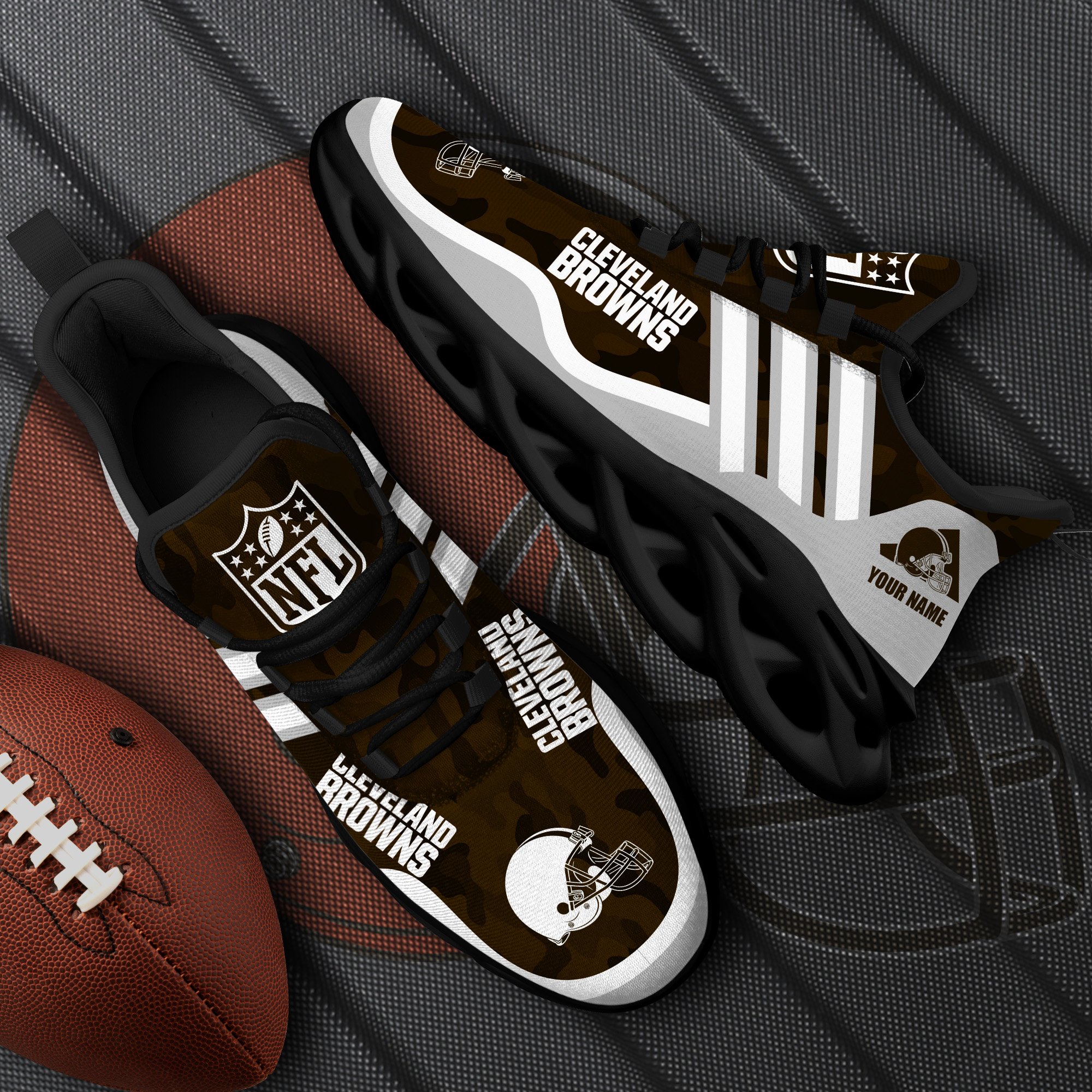 Cleveland Browns Black Max Soul Shoes 2026 Versions Custom Name 430