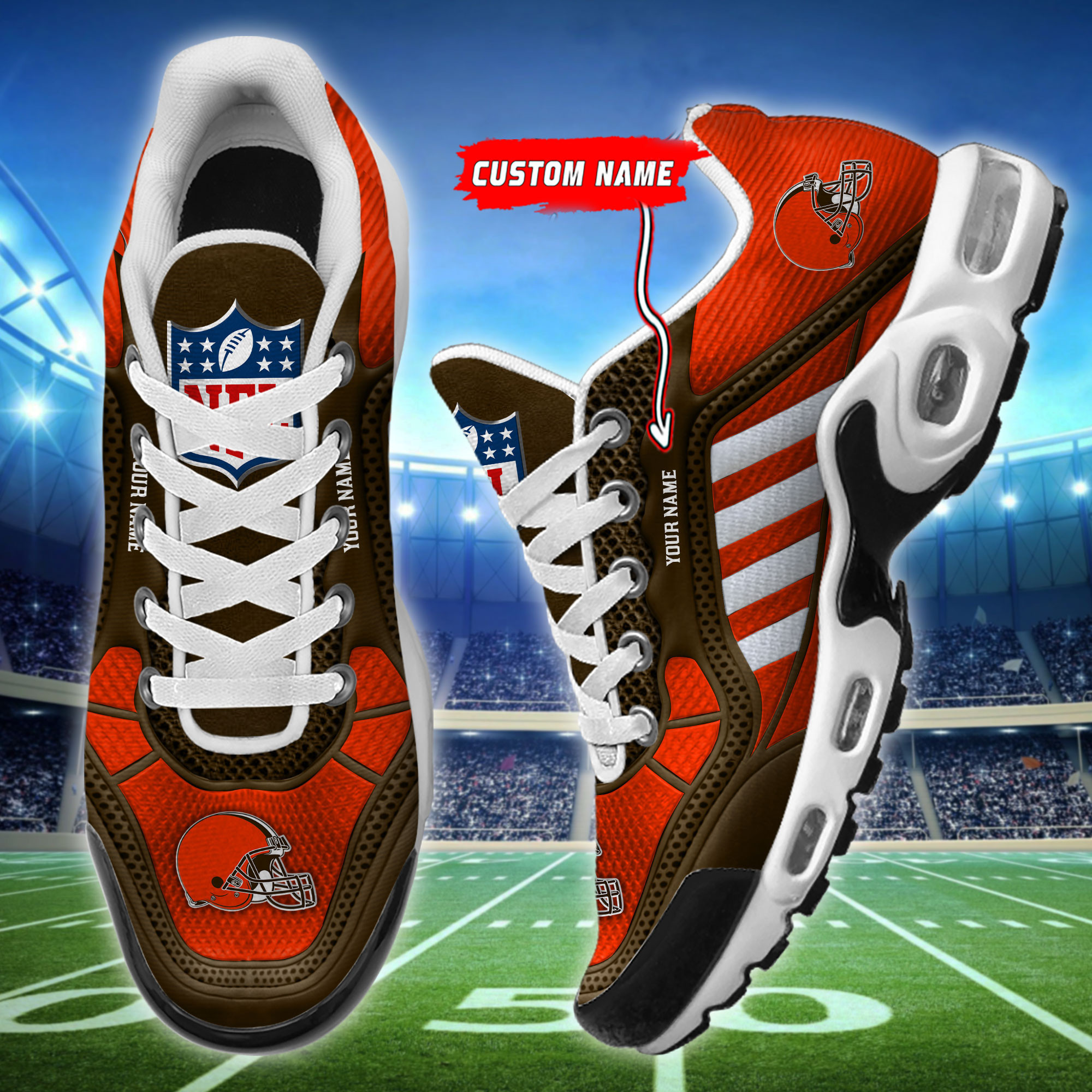 cleveland browns personalized air max shoes cushion sneaker 7163 uhv4h