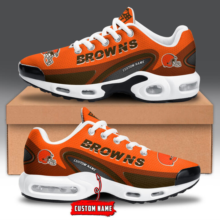 Cleveland Browns Personalized Name Team Logo Mix Colors Oval Line TN Shoes Air Cushion Sneakers