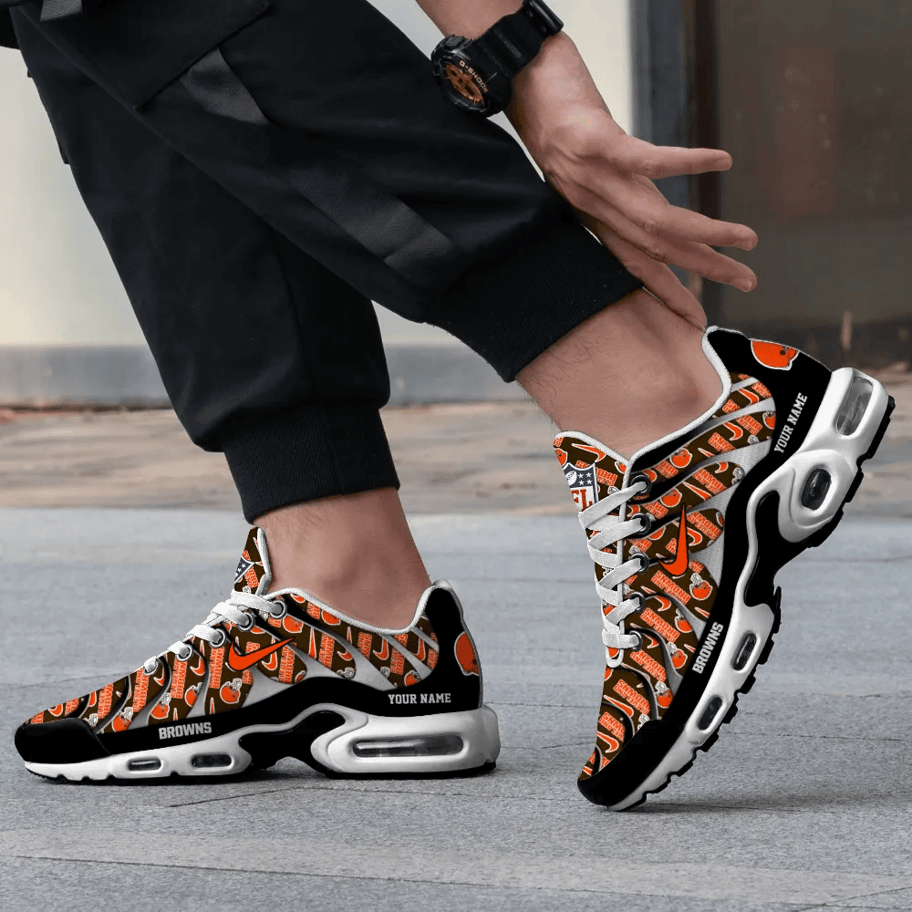 cleveland browns personalized name team mix colors v5 tn air max shoes air cushion sneakers 9573