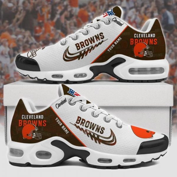Cleveland Browns Personalized Name Team Mix Colors Wing Logo TN Air Max Shoes Air Cushion Sneakers