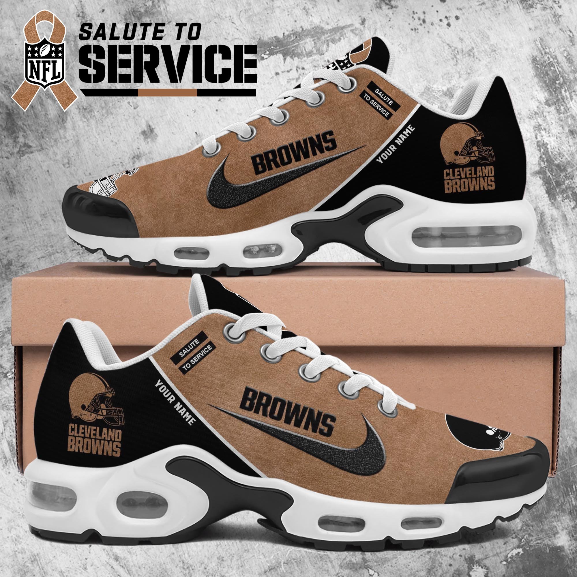 cleveland browns tn shoes 2026 version custom name shoes for football fans fan gifts ph623 6415