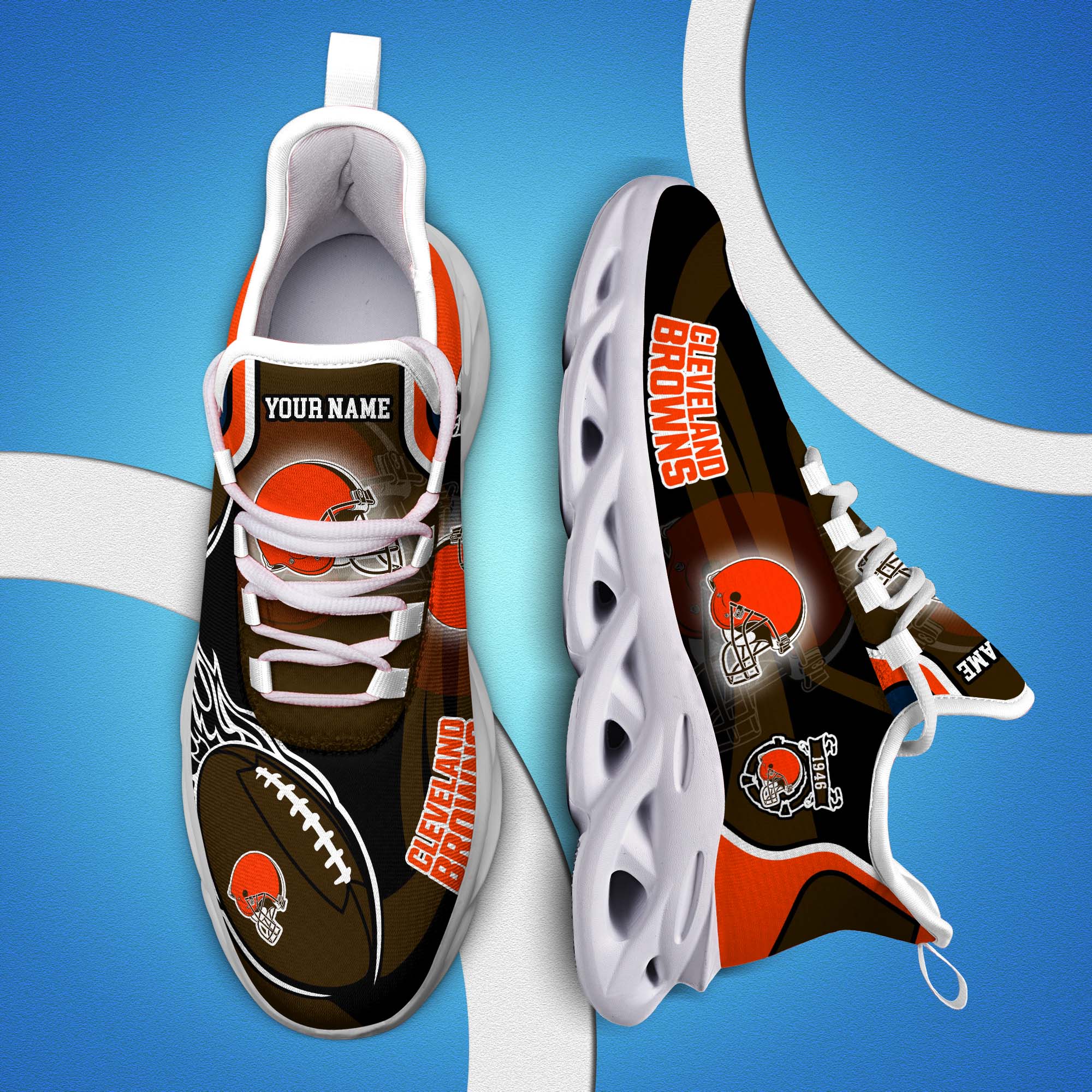 cleveland browns white c sneakers 2026 version personalized your name 090 5117 duf5q