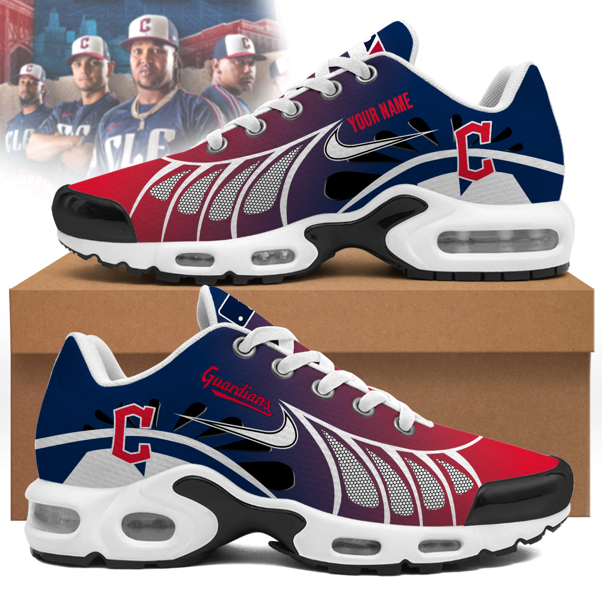 cleveland guardians personalized air max shoes 6853 yalbu