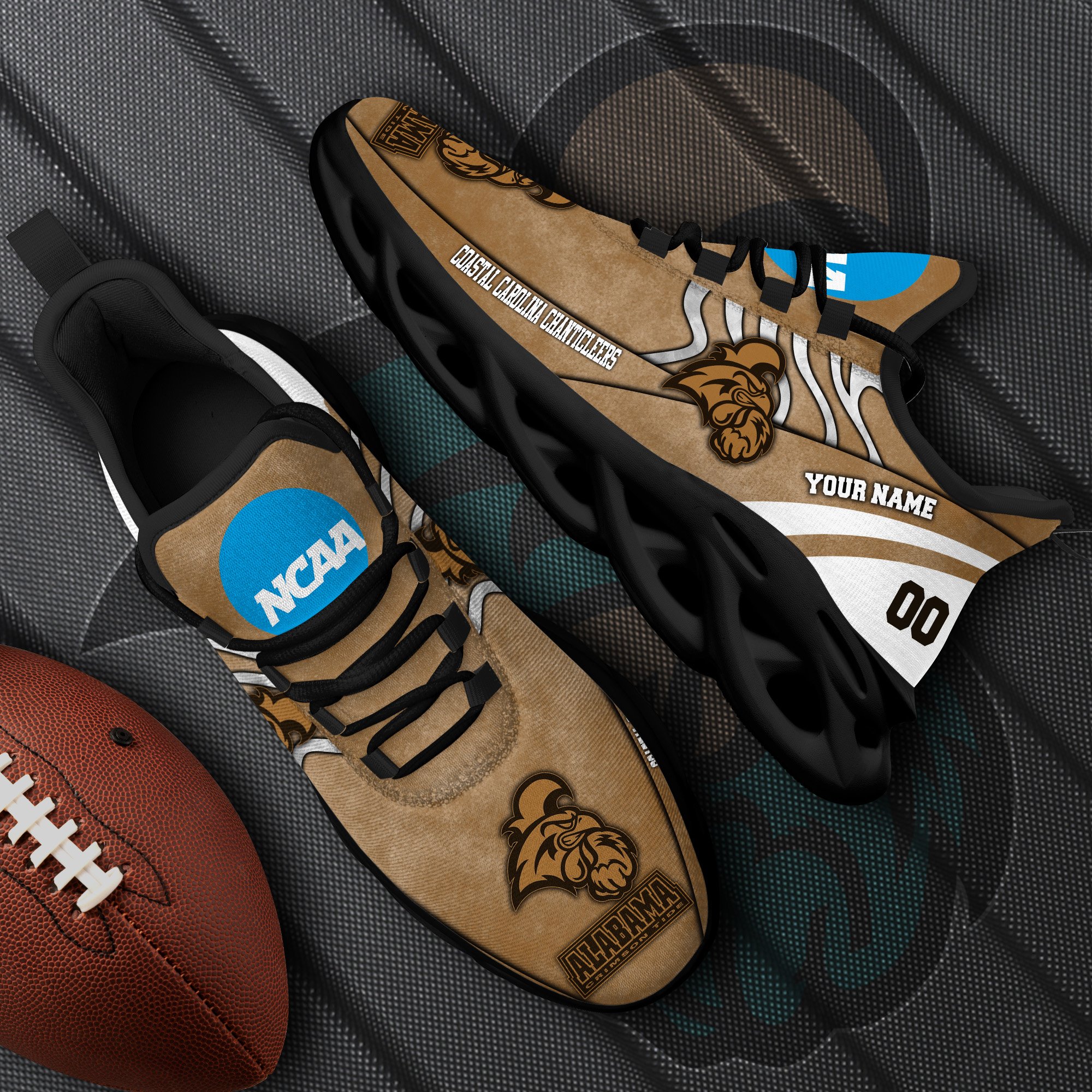 coastal carolina chanticleers black max soul shoes 2026 versions custom your name and number 312 1663 owwsm