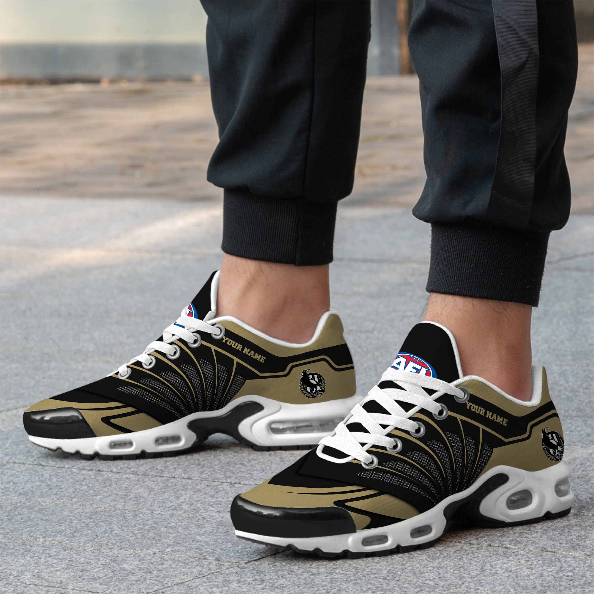 collingwood football club customized unisex air max plus sneakers 2491 9cuop