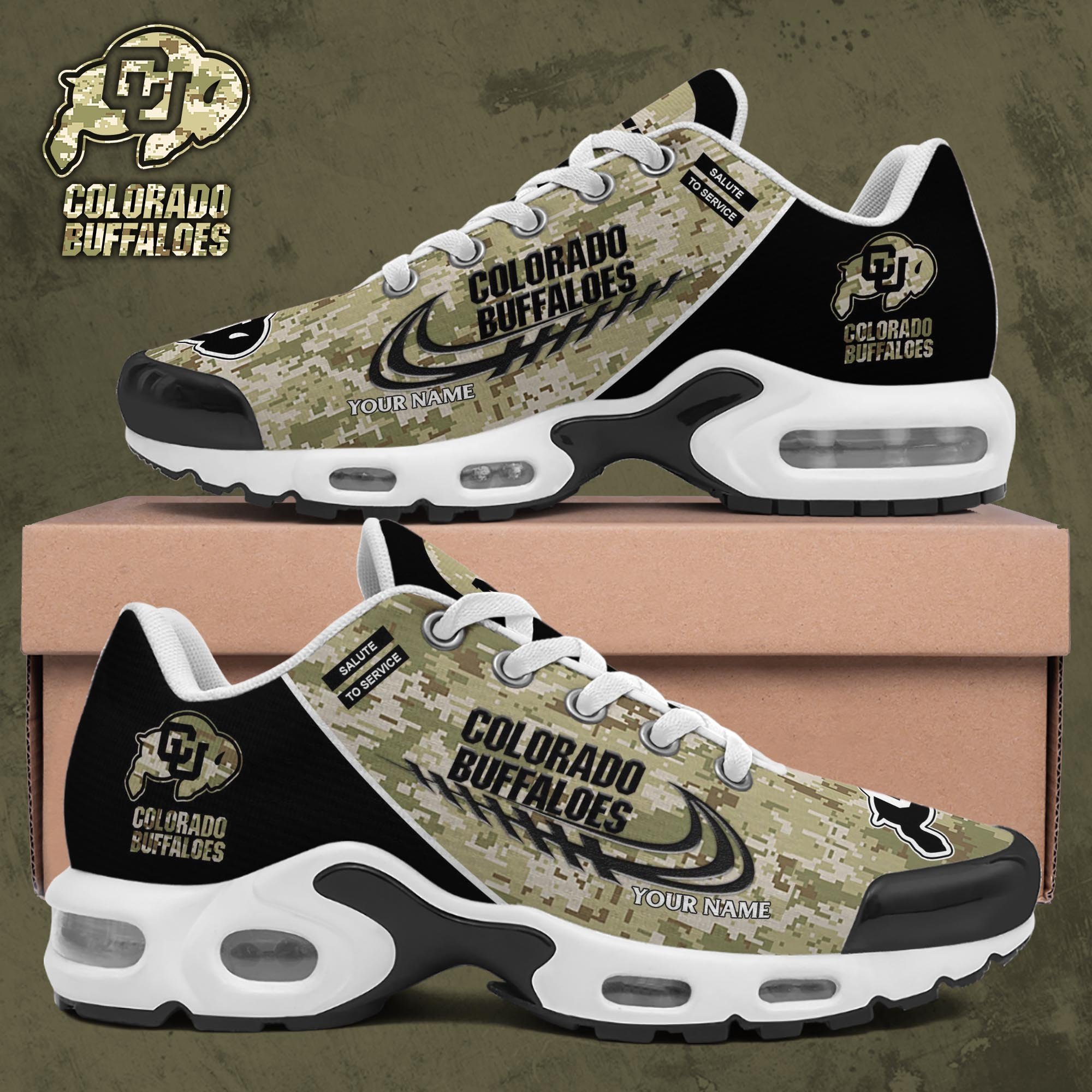 colorado buffaloes tn shoes 2026 version custom name camouflage shoes gifts for football lovers 8478 vnpuo