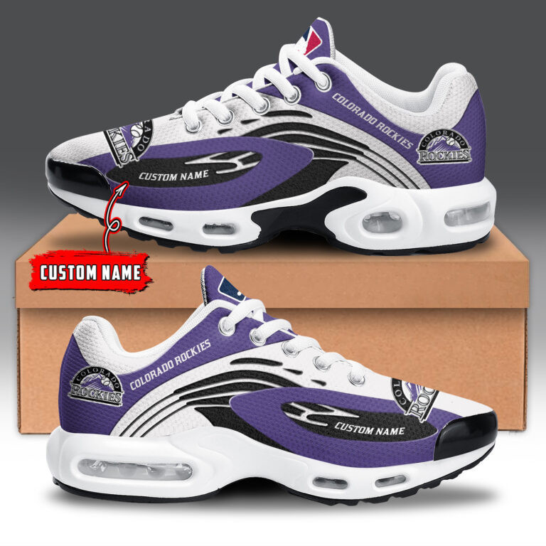 colorado rockies personalized name team logo mix colors wave line tn shoes air cushion sneakers 9430 mvskn