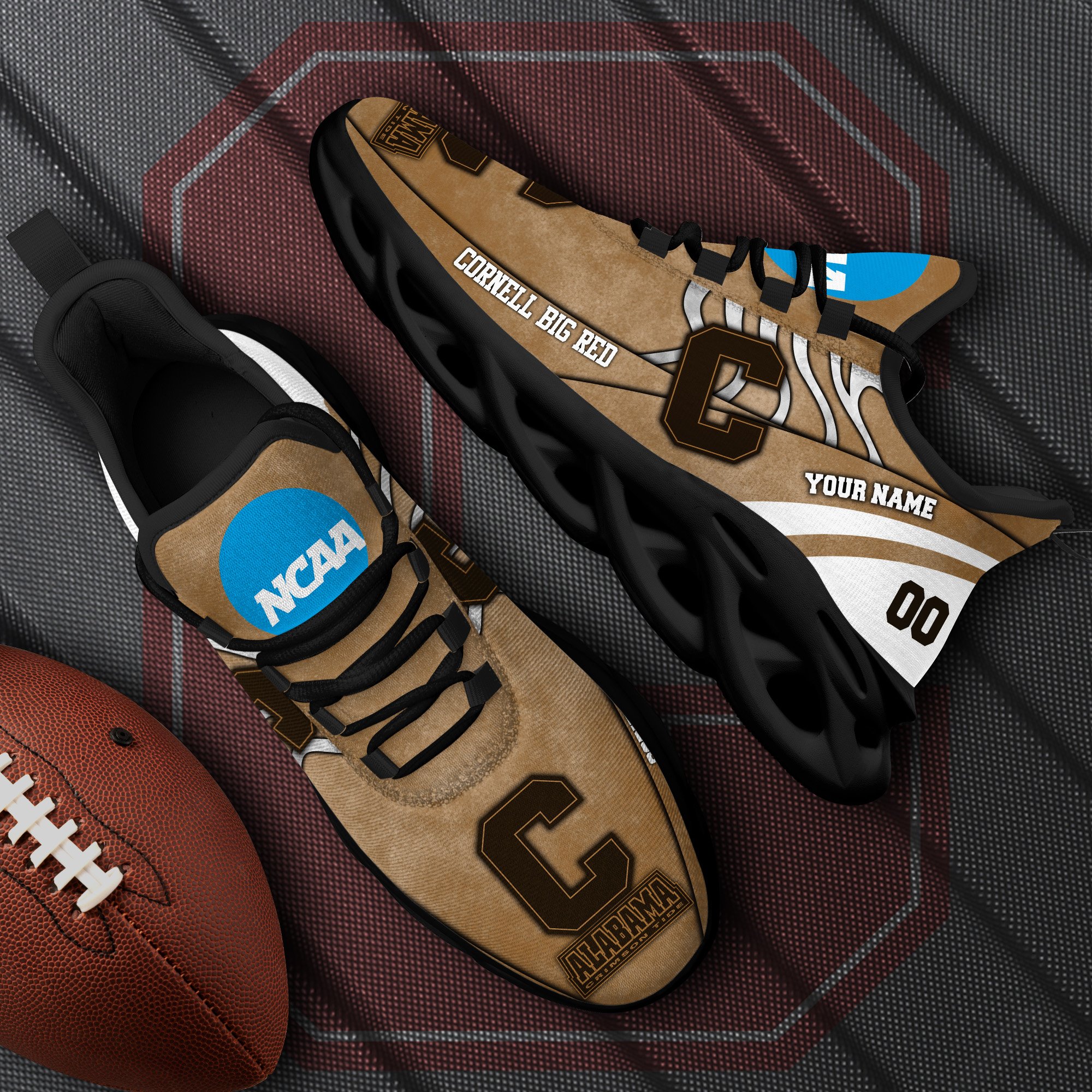 Cornell Big Red Black Max Soul Shoes 2026 Versions Custom Your Name And Number 312