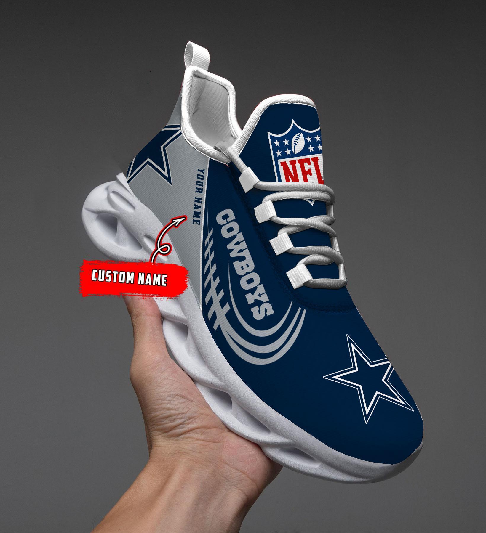 Dallas Cowboys Black Max Soul Shoes 2026 Versions Custom Name 630